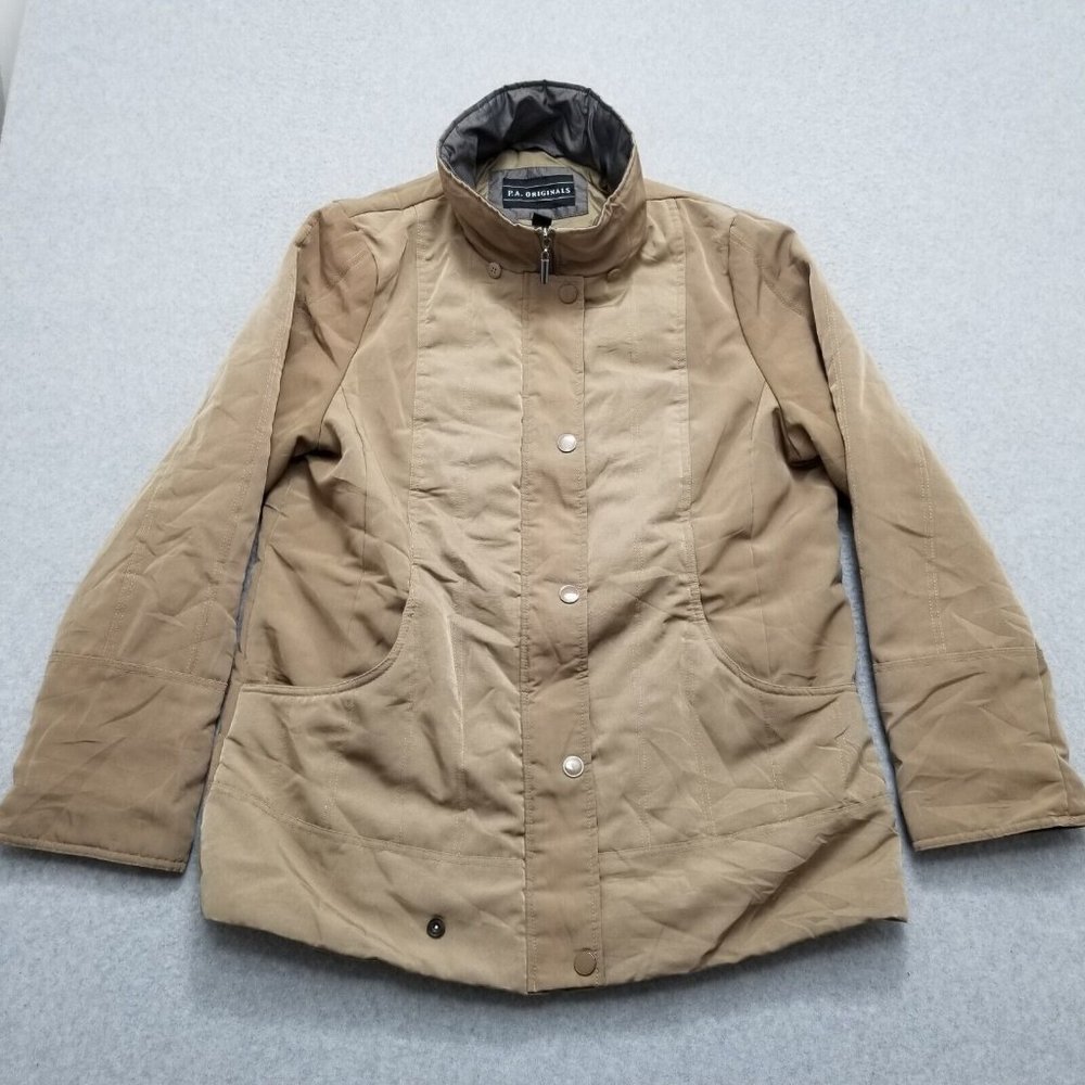 PA Originals Jacket Womens Large Beige‎ Pockets Zip